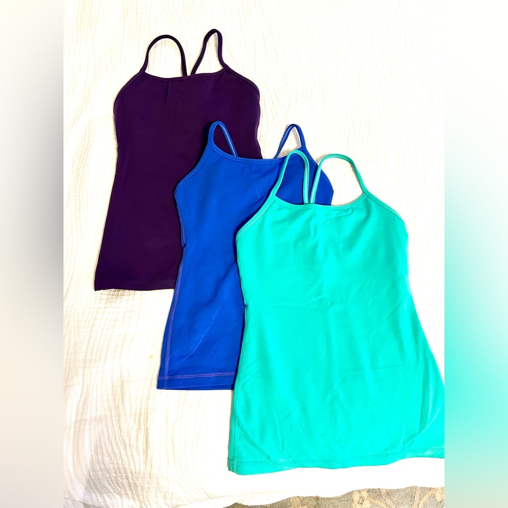 3 Lululemon tanks with built-in bra!